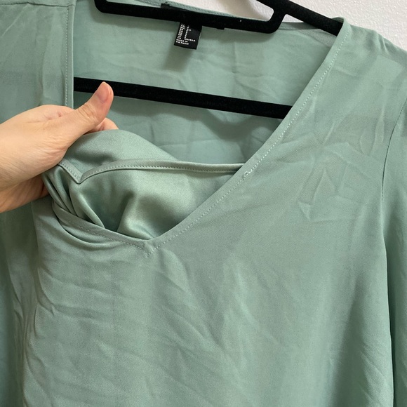 Forever 21 V-neck Chiffon Long Sleeve Blouse S - Picture 3 of 4